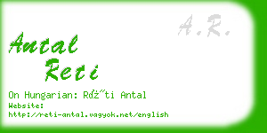 antal reti business card